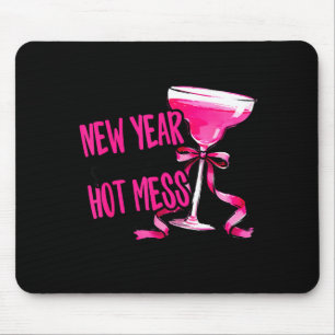 Funny 2026 New Year Same Hot Mess Party Women Girl Mouse Pad