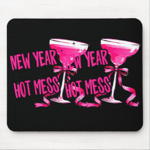 Funny 2026 New Year Same Hot Mess Party Women Girl Mouse Pad