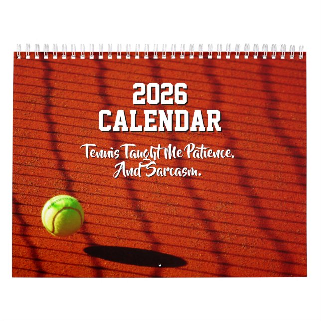 Funny 2026 Tennis Calendar For Player Coach Sports (Cover)