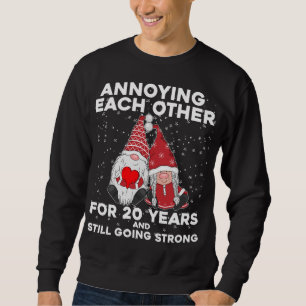 Funny 20 Years Christmas Gnomes Couple Marriage An Sweatshirt