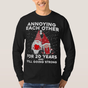 Funny 20 Years Christmas Gnomes Couple Marriage An T-Shirt