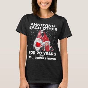 Funny 20 Years Christmas Gnomes Couple Marriage An T-Shirt