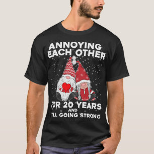 Funny 20 Years Christmas Gnomes Couple Marriage An T-Shirt