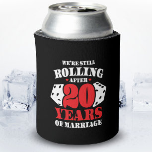 Funny 20th Anniversary Couples Married 20 Years Can Cooler