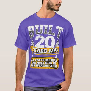 Funny 20th Birthday Shirt Vintage Built 20 Years A