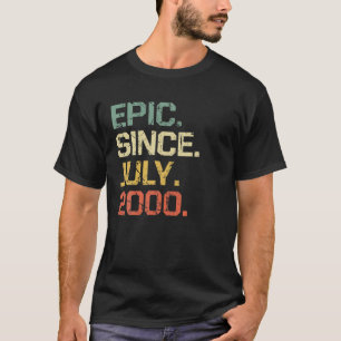 Funny 21 Year Old Men Women Epic Since July 2000 T-Shirt