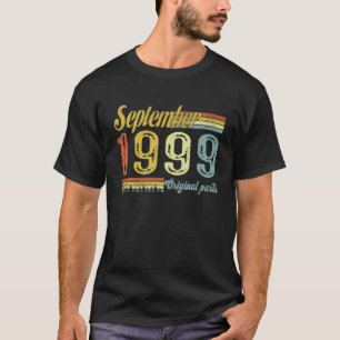 Funny 22Nd Birthday Vintage 1999 September Art For T-Shirt