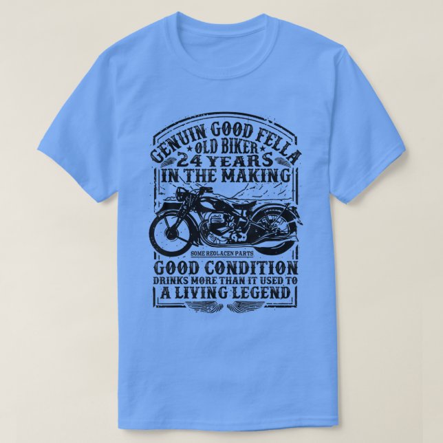 Funny 24 Years Old Biker Retro Style Classic Motor T-Shirt (Design Front)