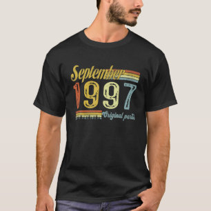 Funny 24Th Birthday Vintage 1997 September Art For T-Shirt