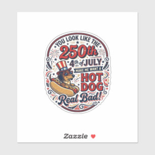 Funny 250th 4th of July Hot Dog Dachshund