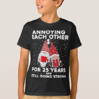 Funny 25 Years Christmas Gnomes Couple Marriage An