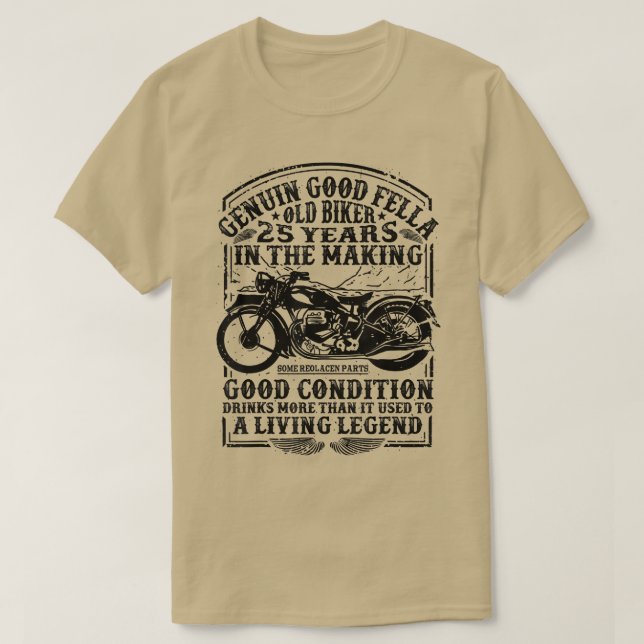 Funny 25 Years Old Biker Retro Style Classic Motor T-Shirt (Design Front)