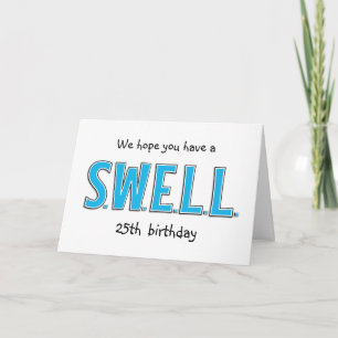 Funny 25th Swell Birthday Personalized Greeting Card