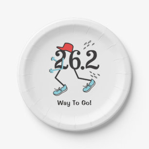 Funny 26.2 Marathoner © Way to Go Marathon Runner Paper Plate