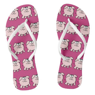 Funny 2 Cartoon Pig Choose Colour Women Flip Flop