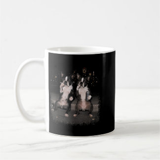 Funny 2 Smoking Boston Terrier Dogs Drinking Beer Coffee Mug