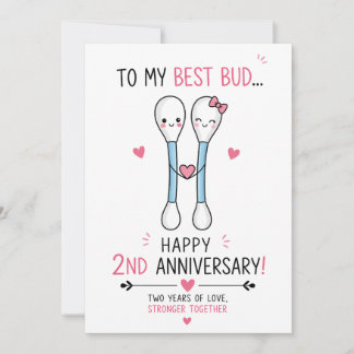 Funny 2nd Anniversary | Cotton Anniversary Card
