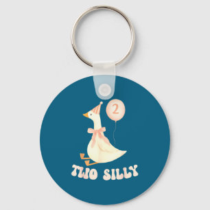 Funny 2nd Birthday Two Silly Goose 2 Year Old Birt Key Ring