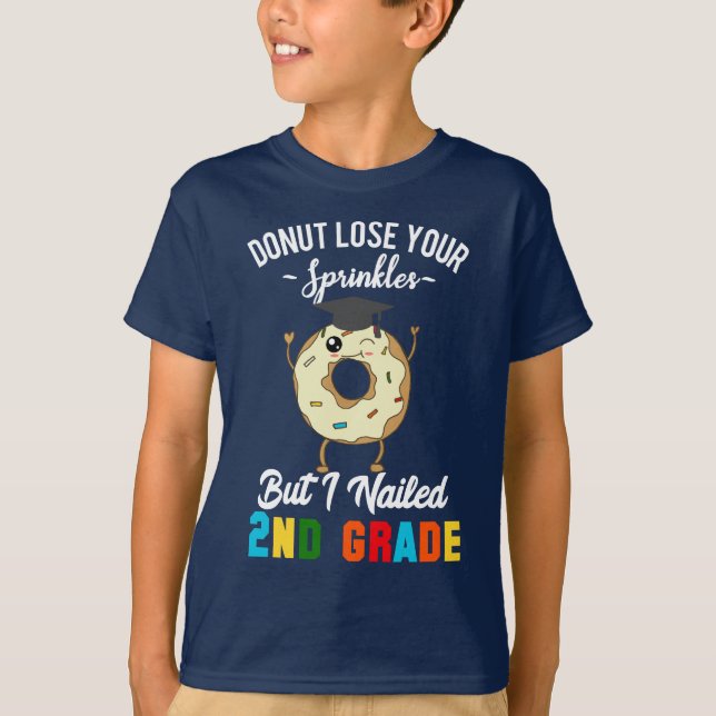 Funny 2nd Grade Graduation Doughnut Graduate T-Shirt (Front)