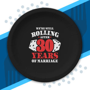 Funny 30th Anniversary - Couples Married 30 Years Paper Plate