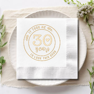 Funny 30th Birthday Party Thirty Thirtieth Foil Napkins