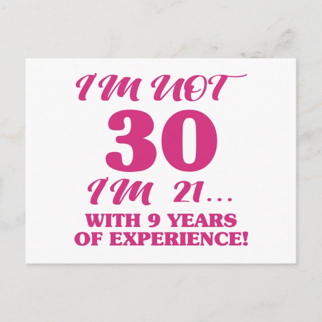 Funny 30th Birthday Postcard (Front)