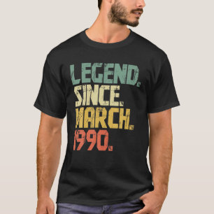 Funny 32 Years Old Men Women Legend Since March 19 T-Shirt