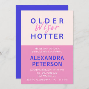 Funny 32nd birthday invitations Older Wiser