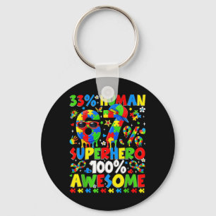 Funny 33 Human 67 Superhero Autism Awareness Men Key Ring