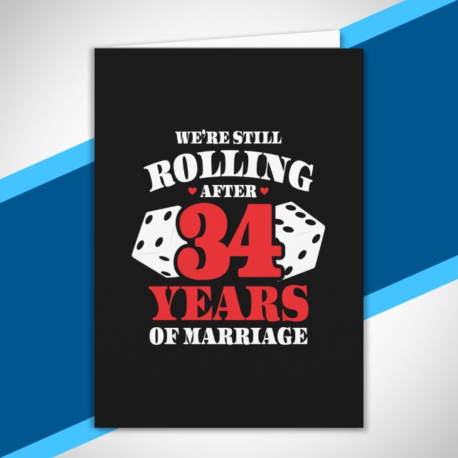 Funny 34th Anniversary Couples Married 34 Years Card (Creator Uploaded)
