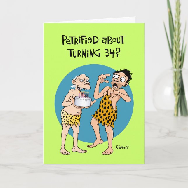 Funny 34th Birthday Card (Front)