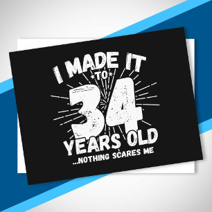 Funny 34th Birthday Quote Sarcastic 34 Year Old Postcard