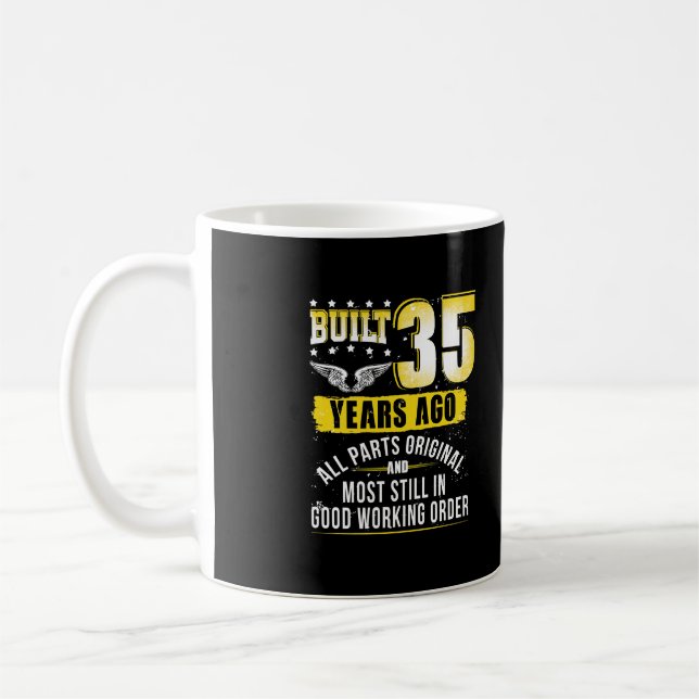 Funny 35th Birthday B-Day Gift Saying Age 35 Year  Coffee Mug (Left)