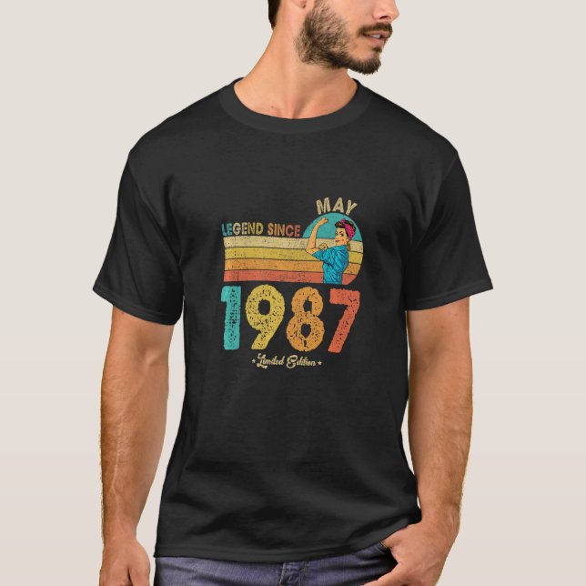 Funny 35th Birthday May 1987 Legend Since 1987 35  T-Shirt (Front)