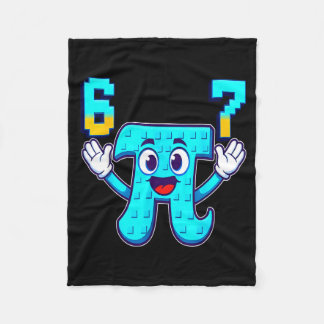 Funny 3.14 6 7 meme math nerd genz brainrot italia fleece blanket
