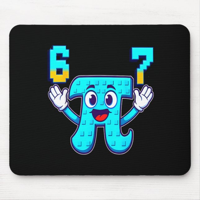 Funny 3.14 6 7 meme math nerd genz brainrot italia mouse pad (Front)