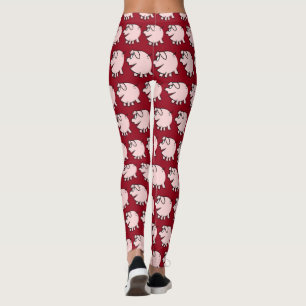 Funny 3 Cartoon Illustration Pig Choose Colour L Leggings