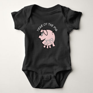 Funny 3 Cartoon Illustration Pink Pig 2019 Baby B Baby Bodysuit