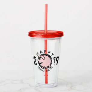 Funny 3 Cartoon Pig Year custom 2019 A Tumbler