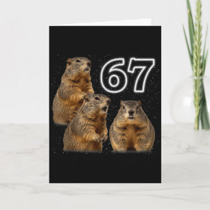 Funny 3 Groundhog Howling At The Moon Parody Groun Card