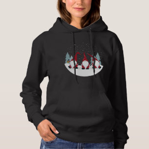 Funny 3 Nordic Gnomes Winter Christmas Swedish Cut Hoodie