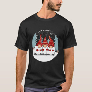 Funny 3 Nordic Gnomes Winter Christmas Swedish Cut T-Shirt