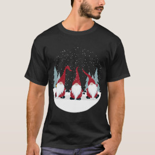 Funny 3 Nordic Gnomes Winter Christmas Swedish Cut T-Shirt