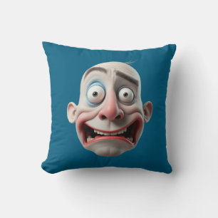 Funny 3D Cartoon Monster Crazy Expressive Face Thr Cushion