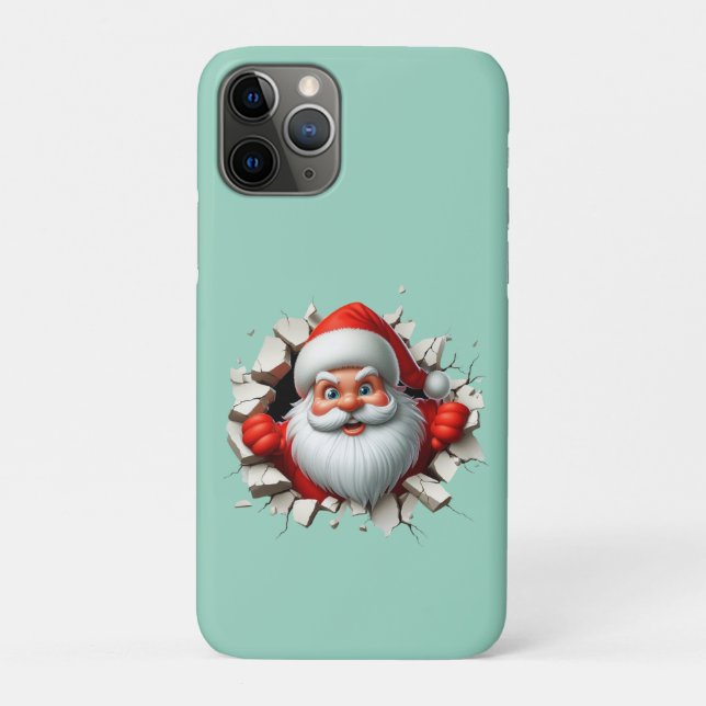 Funny 3D Santa Claus Christmas Holiday Design Case-Mate iPhone Case (Back)