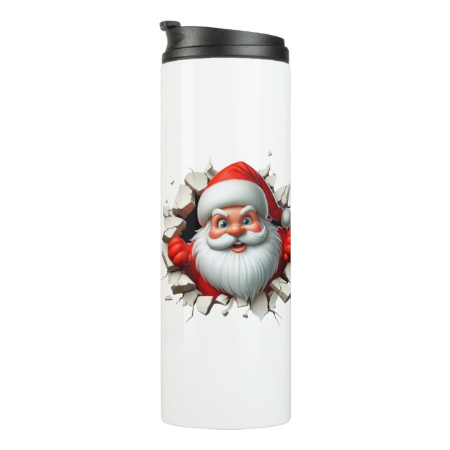 Funny 3D Santa Claus Christmas Holiday Design Thermal Tumbler (Rotated Right)