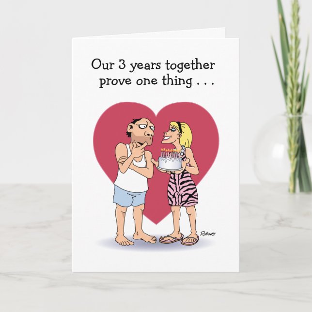 Funny 3rd Wedding Anniversary Card (Front)