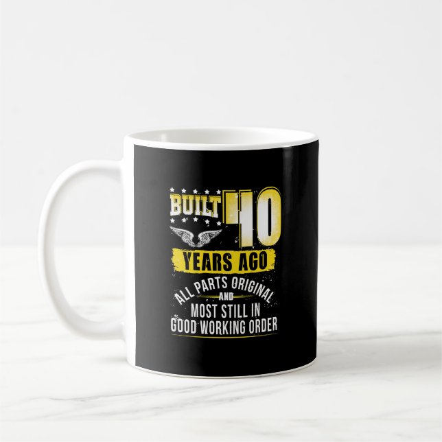 Funny 40th Birthday B-Day Gift Saying Age 40 Year  Coffee Mug (Left)