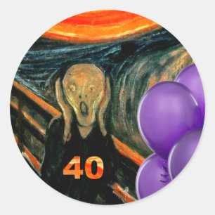 Funny 40th Birthday Classic Round Sticker