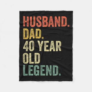 Funny 40th Birthday For Men Gifts Vintage Dad 1980 Fleece Blanket